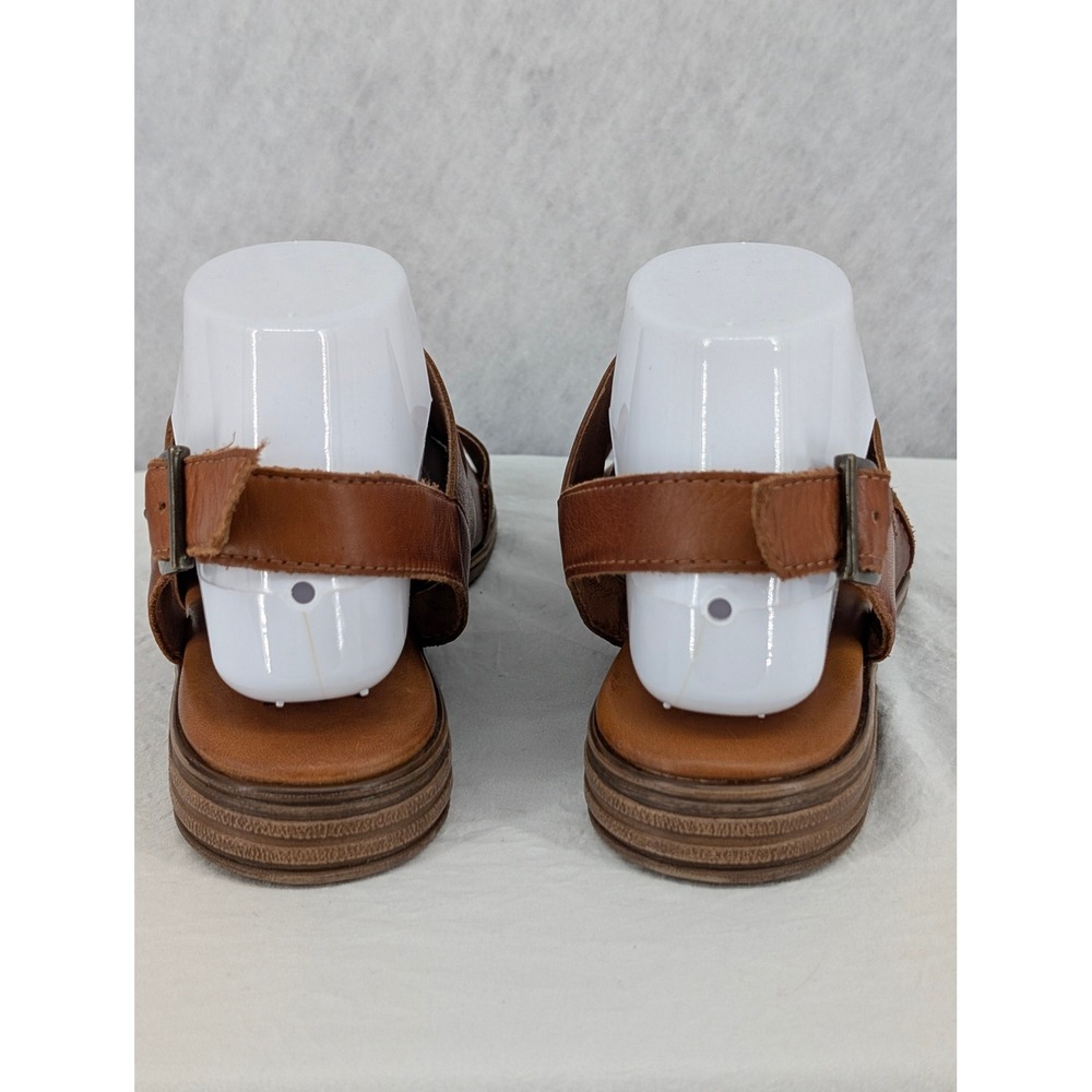 Miz Mooz Denver Brown Leather Slingback Flat Sandals Womens 38 Made in Portugal - Picture 6 of 10